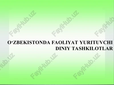 o‘zbekistonda faoliyat yurituvchi diniy tashkilotlar — PPT