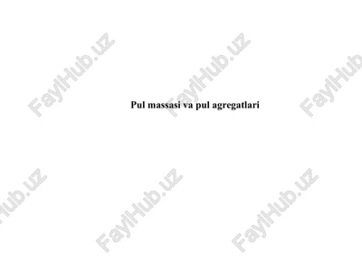 pul massasi va pul agregatlari — PPTX