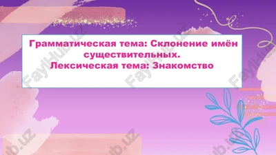 grammaticheskaya tema: sklonenie imen sushestvitelnix — PPTX