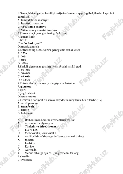 gemoglobinnopatiya kasalligi — DOCX