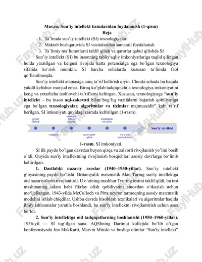 sun’iy intellekt tizimlaridan foydalanish (1-qism) — DOCX