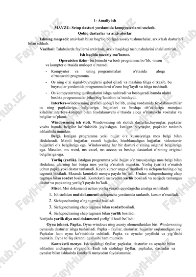 setup dasturi yordamida kompyuterlarni sozlash — DOCX