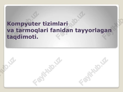 mikroprotsessor va razryadligi — PPTX
