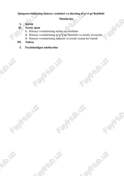 himoya vositalari va ularning to’g’ri qo’llanilishi — DOCX