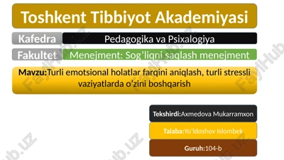 sog’liqni saqlash menejment — PPTX