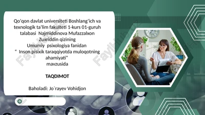 "inson pisixik taraqqiyotida muloqotning ahamiyati" — PPTX