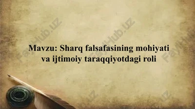 sharq falsafasining mohiyati va ijtimoiy taraqqiyotdagi roli — PPTX