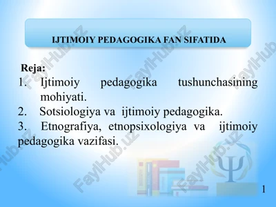 ijtimoiy pedagogika fan sifatida — PPTX