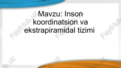 inson koordinatsion va ekstrapiramidal tizimi — PPTX