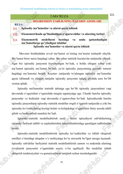 iqtisodiy ma’lumotlar va ularni qayta ishlash — DOCX