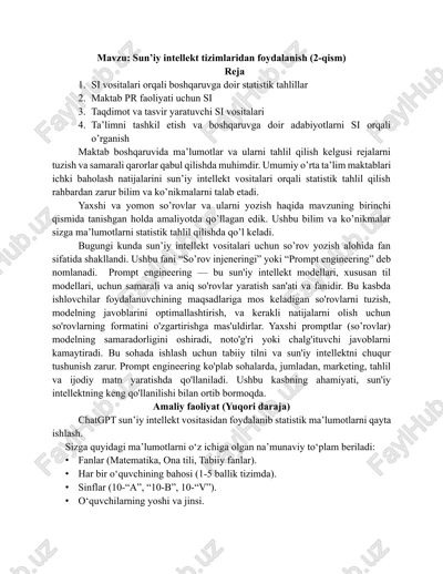 sun’iy intellekt tizimlaridan foydalanish (2-qism) — DOCX
