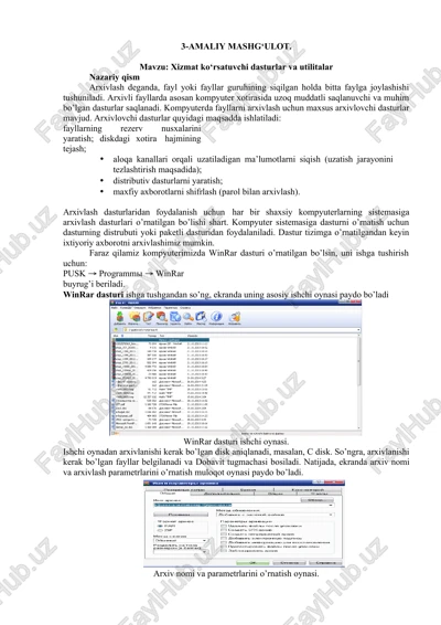 arxivlovchi dasturlar — DOCX
