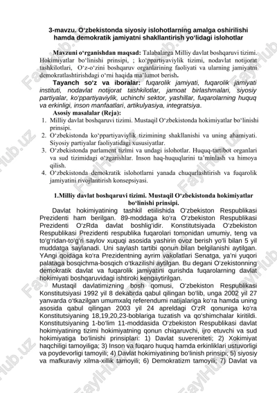 milliy davlat boshqaruvi tizimi — DOCX
