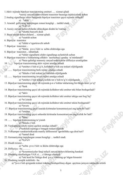 bipolyar tranzistor — DOCX