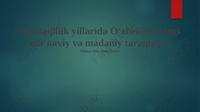 ko'chmanchi madaniyatining ta'siri — PPTX