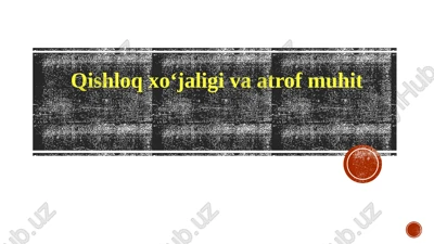 qishloq xoʻjaligi va atrof muhit — PPTX