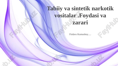 tabiiy va sintetik narkotik vositalar — PPTX