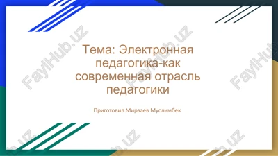elektronnaya pedagogika — PPTX
