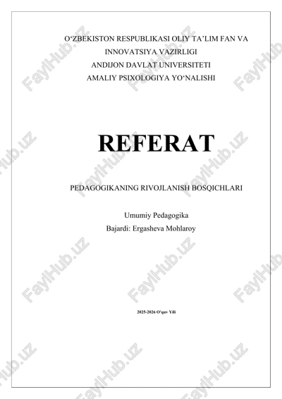 pedagogika maydoni referat — DOCX
