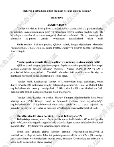 yandex pochta xizmati — DOCX