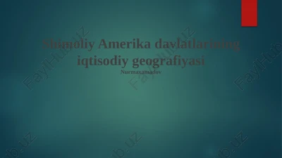 shimoliy amerika davlatlarining iqtisodiy geografiyasi — PPTX