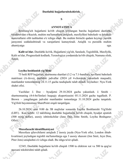 dastlabki hujjatlarni tekshirish — DOCX