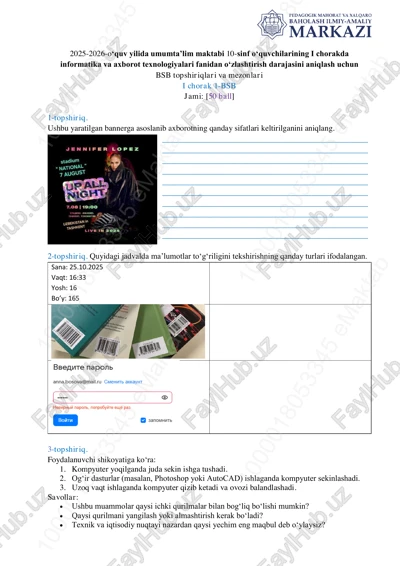 bsb topshiriqlari va mezonlari — PDF