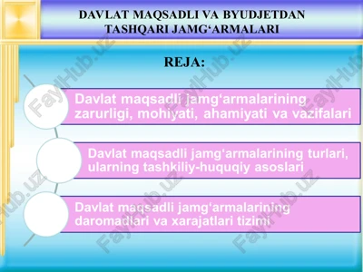 davlat maqsadli va byudjetdan tashqari jamg‘armalari — PPT