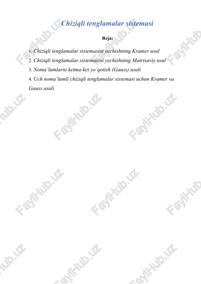 chiziqli tenglamalar sistemasi — DOCX