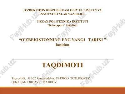 jaloliddin mamguberdi vatan himoyachisi — PPTX