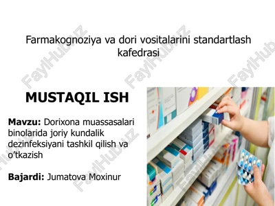 farmakognoziya va dori vositalarini standartlash kafedrasi — PPTX