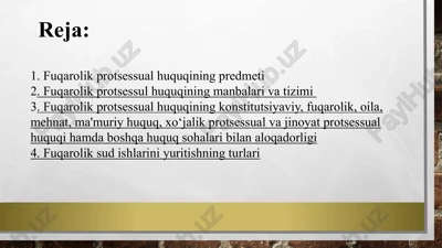fuqarolikprotsessualhuquqi — PPTX