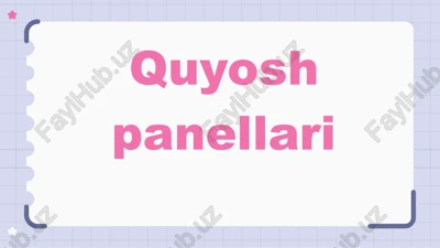 quyosh panellari — PPTX