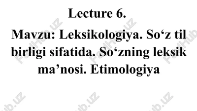 leksikologiya — PPTX