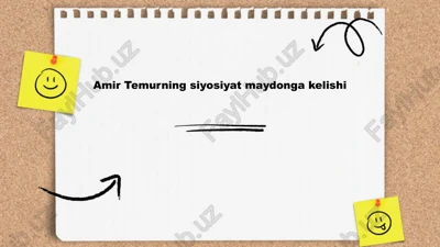 amir temurning siyosiyat maydonga kelishi — PPTX