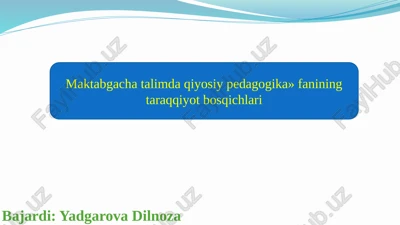 qiyosiypedagogikafanining taraqqiyot bosqichlari — PPTX