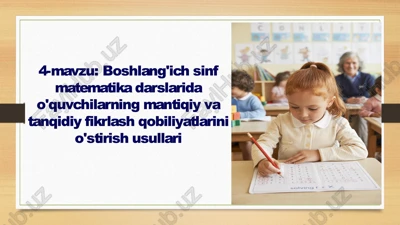 boshlang'ich sinf matematika darslari — PPTX