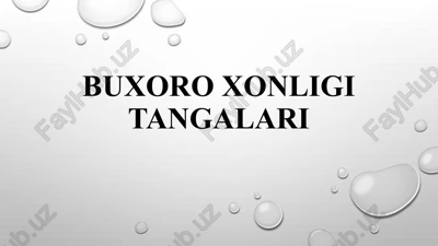 buxoro xonligi tangalari — PPTX
