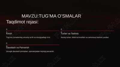 tug’ma o’smalar — PPTX