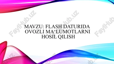 flash daturida ovozli ma‘lumotlarni hosil qilish — PPTX