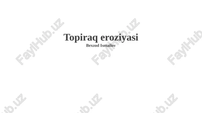 tuproq eroziyasi — PPTX