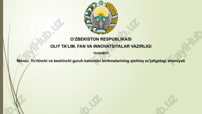 to'rtinchi va beshinchi guruh kationlari — PPTX