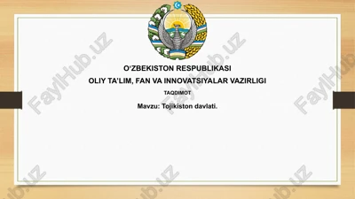 tojikistondavlati — PPTX