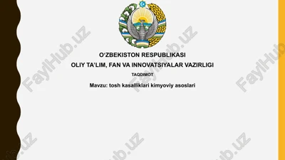 teri kasalliklarining kimyoviy asoslari — PPTX