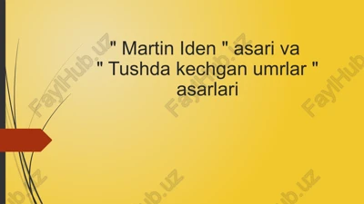 "martin iden" va "tushda kechgan umrlar" asarlari — PPTX