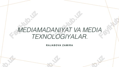 ommaviy madaniyat va media texnologiyalar — PPTX