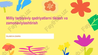 tarixiy qadriyatlarni o'rganish va ulardan foydalanish — PPTX