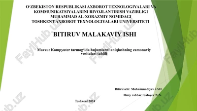 kompyuter tarmoq hujumlarni aniqlash — PPTX