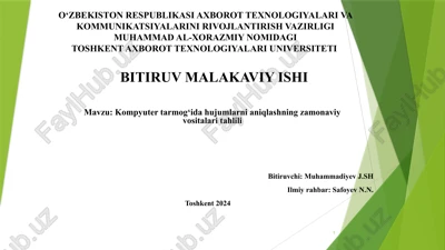 kompyuter tarmoq hujumlarni aniqlash — PPTX