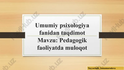 umumiy psixologiya fanidan taqdimot — PPTX